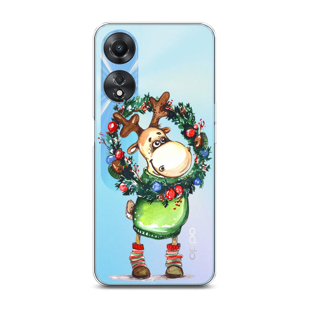 

Чехол для Oppo A58 5G "Олень с новогодним венком", 2512450-4