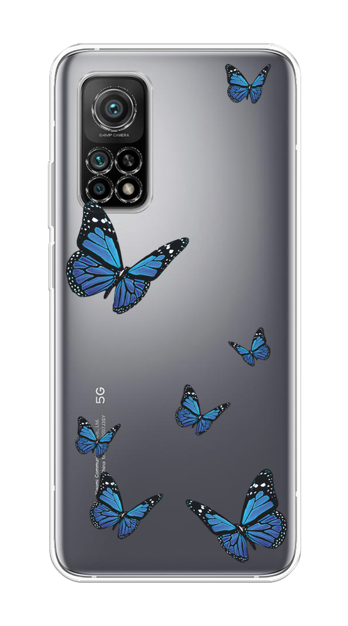 

Чехол на Xiaomi Mi 10T/Mi 10T Pro "Blue butterflies", Синий;черный, 39350-1