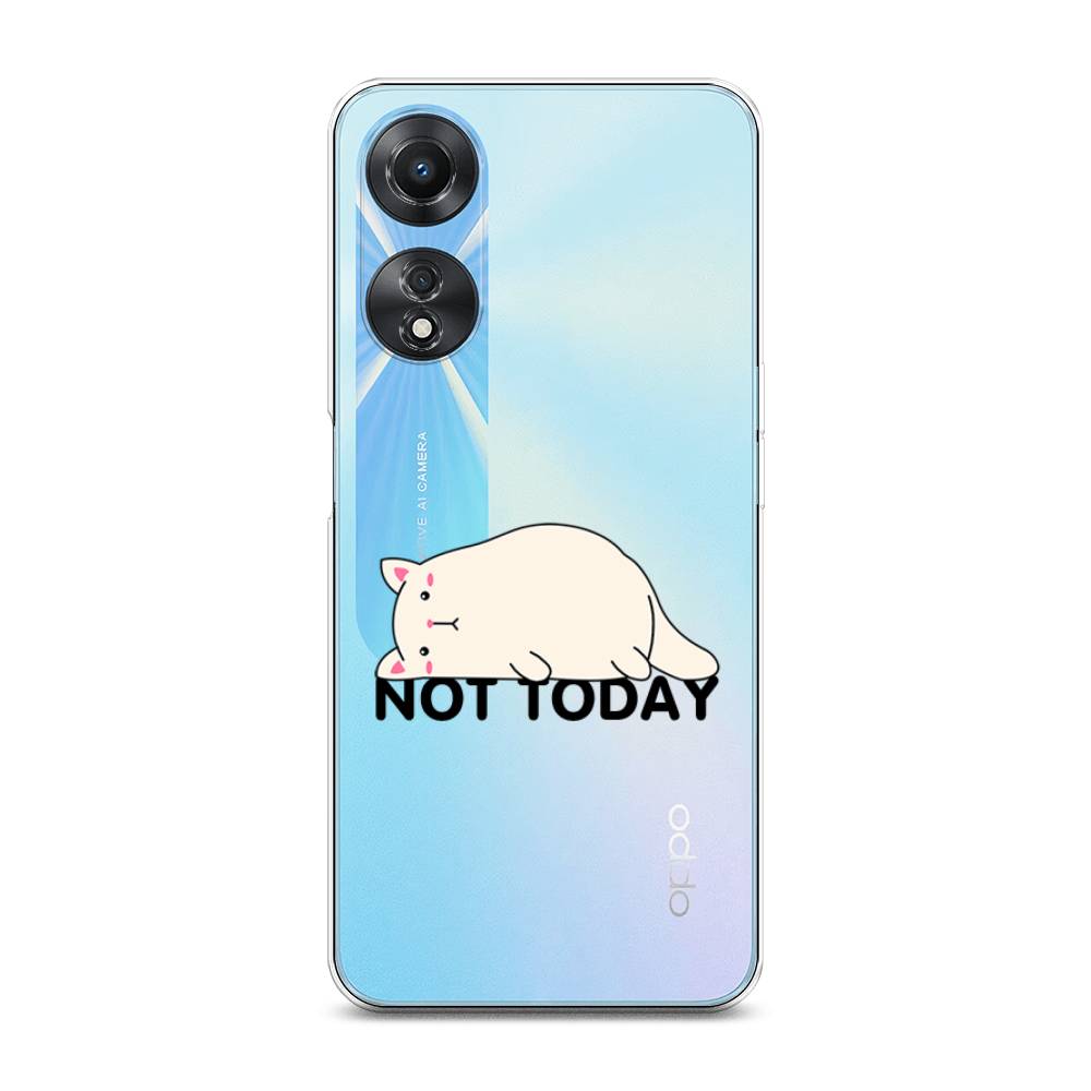 

Чехол на Oppo A58 5G "Cat not today", Белый;розовый;черный, 2512450-1