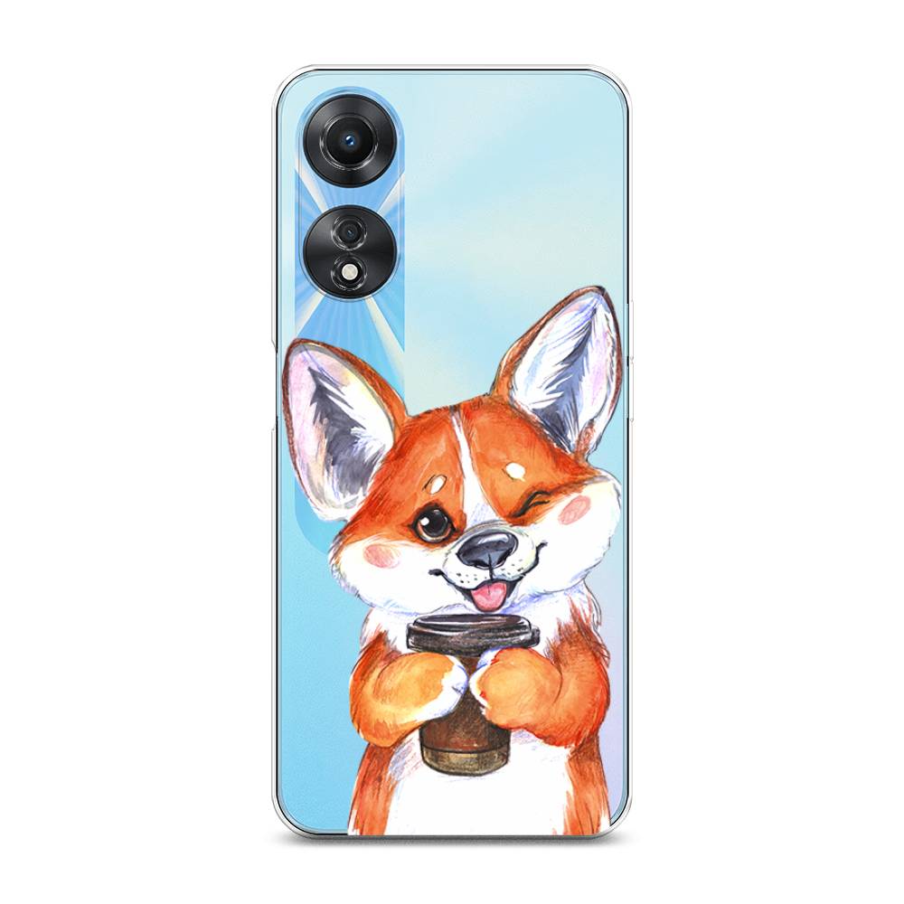 

Чехол на Oppo A58 5G "Корги с кофе", Оранжевый;белый, 2512450-4