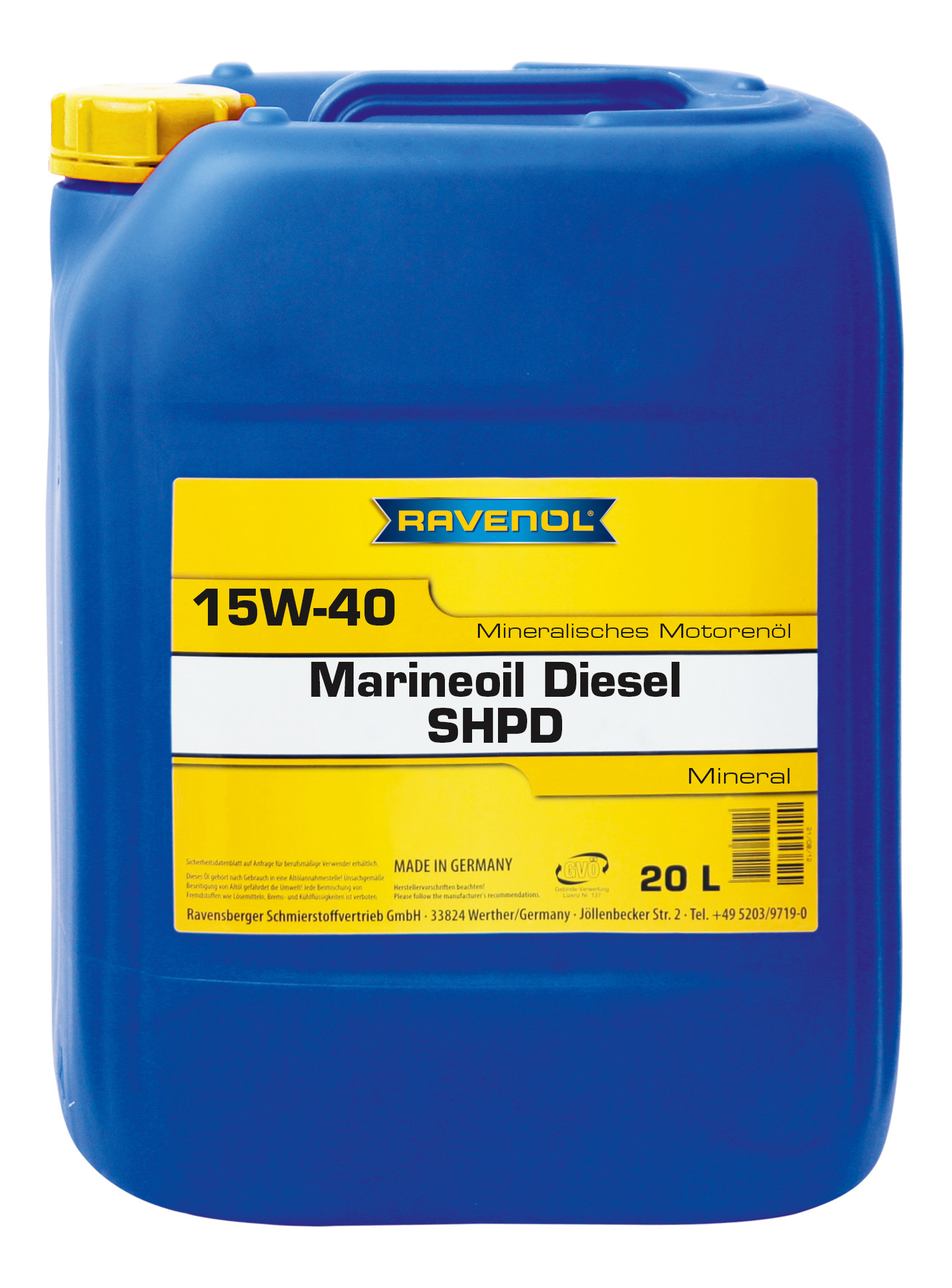 фото Моторное масло ravenol marineoil diesel shpd 15w40 20 л