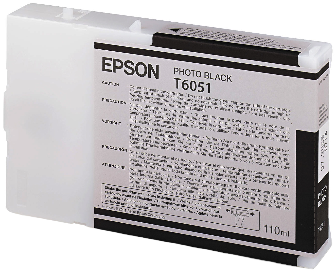 

Картридж для струйного принтера Epson C13T605100, черный, оригинал, t6051