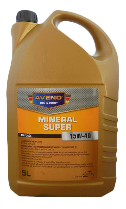 

Моторное масло Aveno Mineral Super 15W40 5 л, Mineral Super