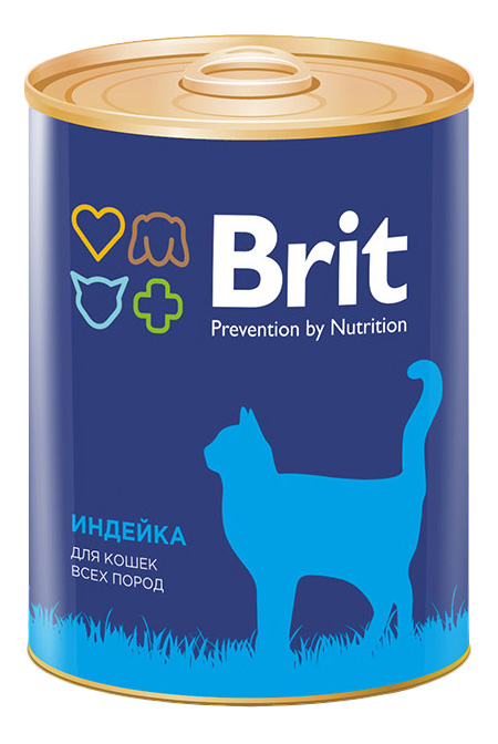 фото Консервы для кошек brit prevention by nutrition, индейка, 12шт, 340г