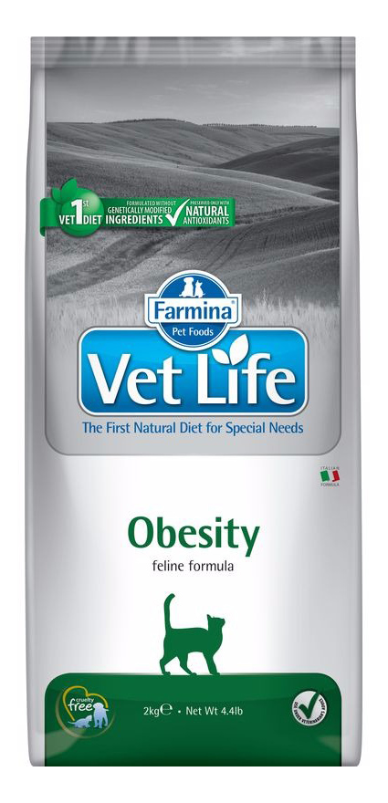 фото Сухой корм для кошек farmina vet life obesity, для снижения лишнего веса, курица, 2кг