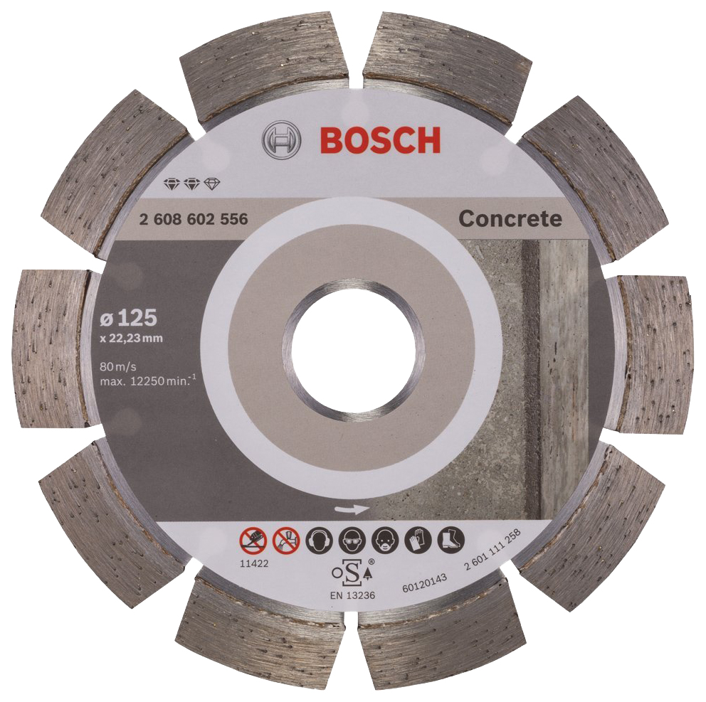 фото Диск отрезной алмазный bosch concrete 125x22.23мм (2608602556)