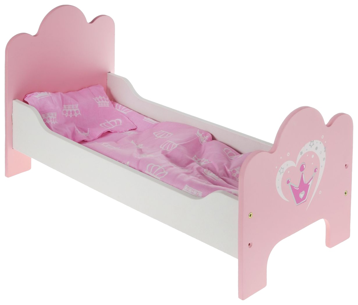 Кроватка деревянная Корона постелька в наборе 67114 для кукол Mary Poppins деревянная кроватка для кукол 14 засыпайка mimoplay 3077