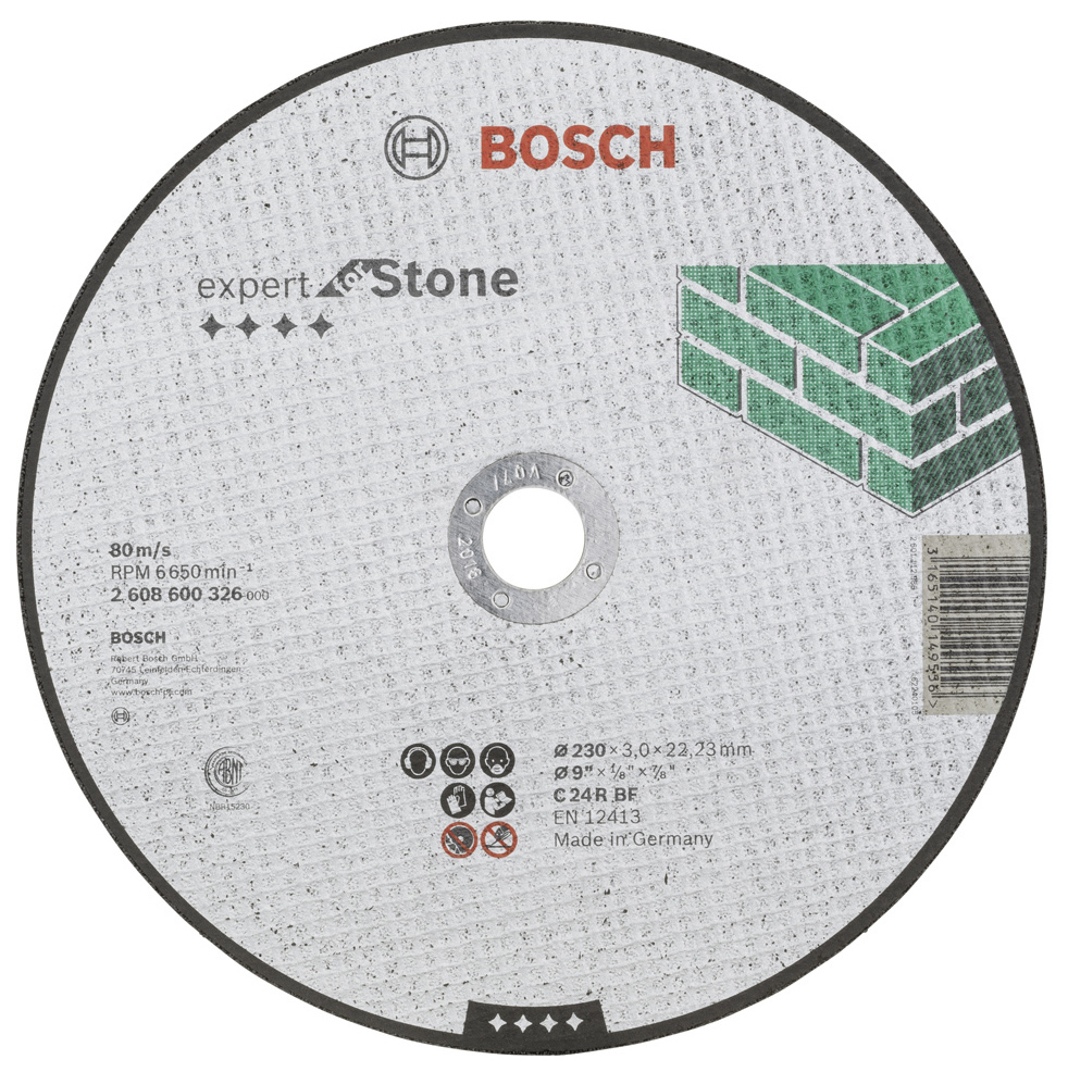 Диск отрезной абразивный Bosch КАМЕНЬ 230Х3 мм 2608600326 абразивный диск schtaer