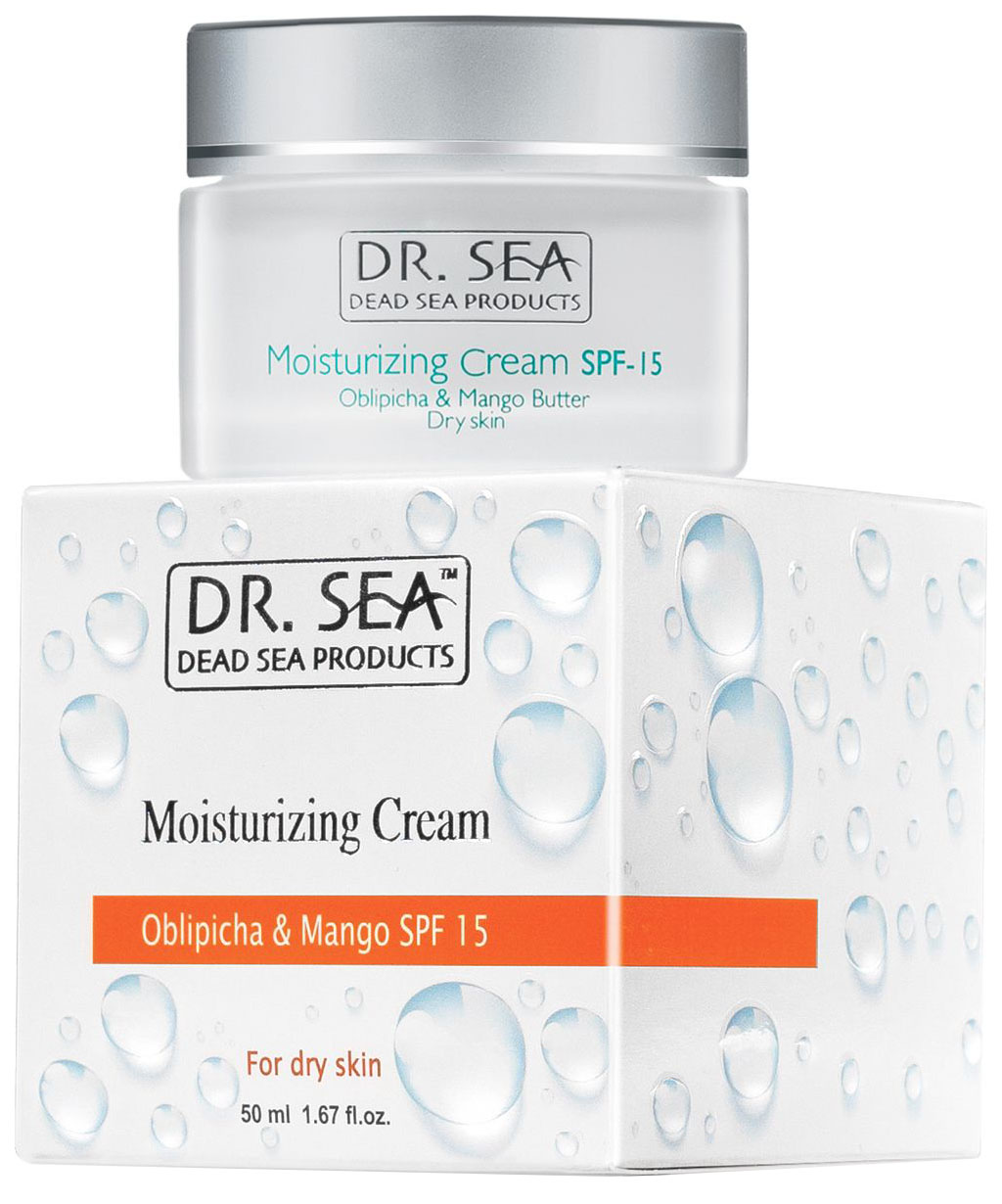 Крем для лица DR. SEA Moisturizing Cream с облепихой и манго, SPF 15, 50 мл восстанавливающий крем для рук mistic с экстрактом манго и маслом ши 50мл