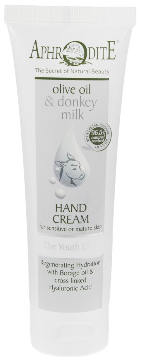 

Крем для рук Aphrodite Hand Cream «Эликсир молодости» 75 мл, Крем для рук с оливковым маслом и молоком ослиц