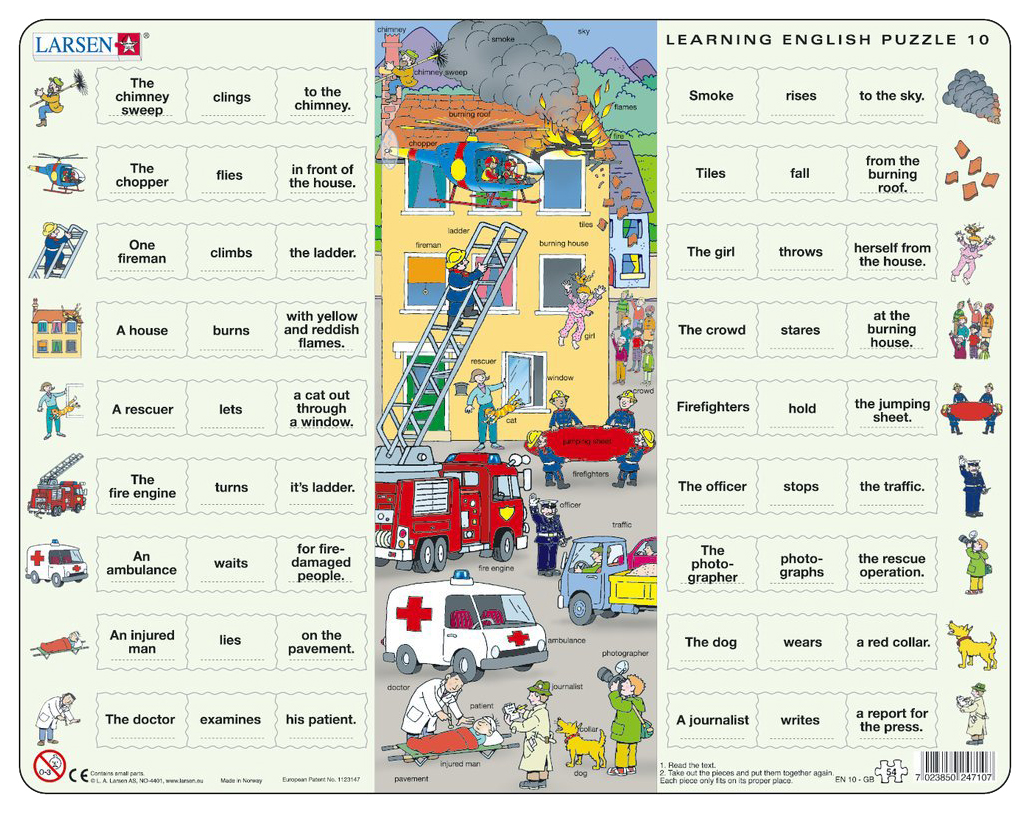 Пазл Larsen 54 детали Изучаем английский 54 детали EN10
