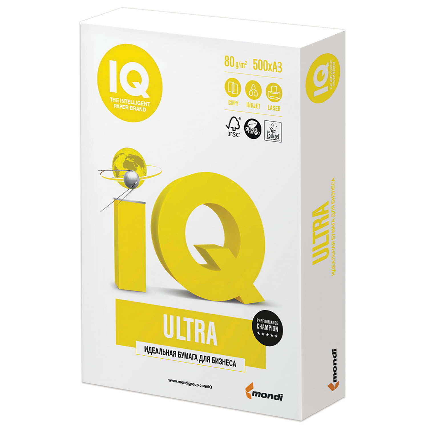 Бумага Mondi Business Paper IQ Ultra, А3, 80 г/м2, 500 листов