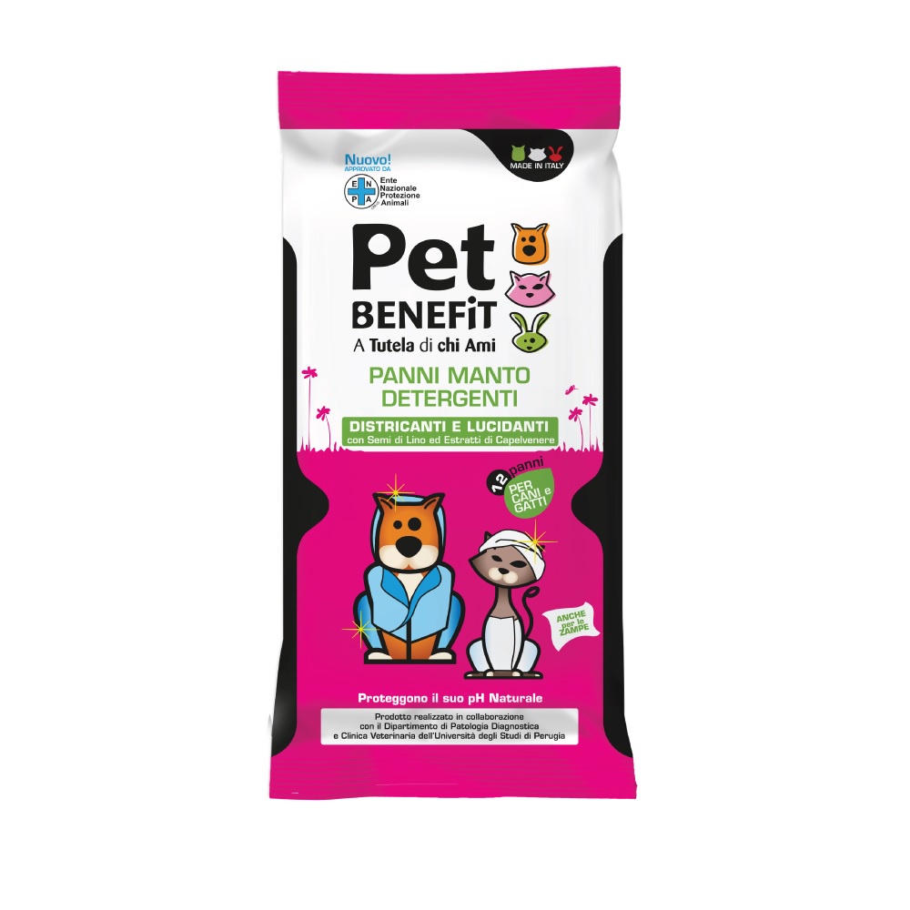 фото Влажные салфетки для животных pet benefit, для ухода за шерстью, 12шт