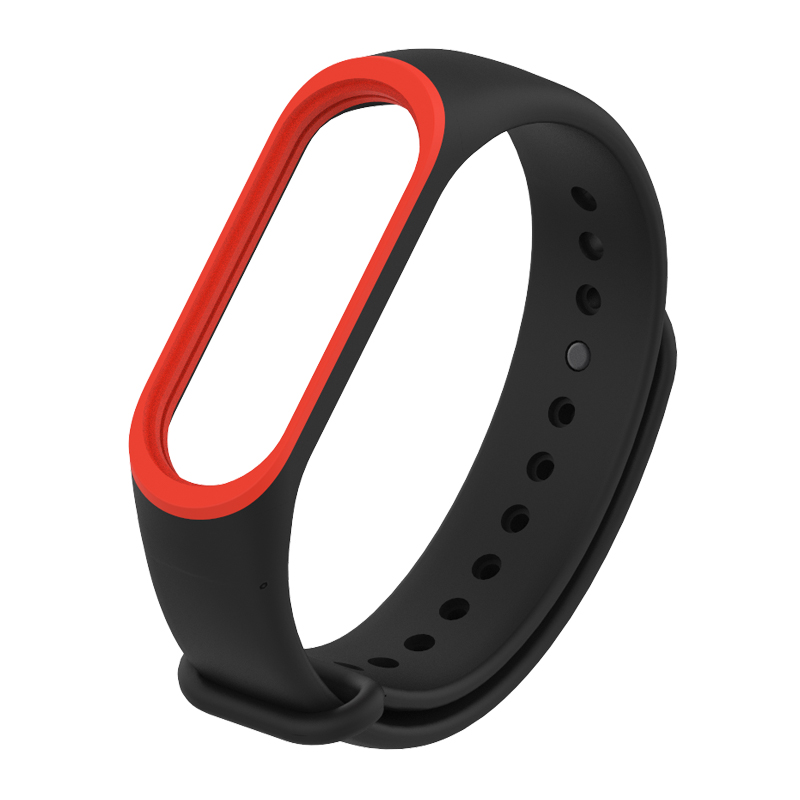 

Ремешок силиконовый Mijobs Silicon Dual Color для Mi Band 3/4 Black/Red D306