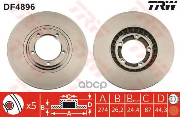 фото Тормозной диск trw/lucas для df4896