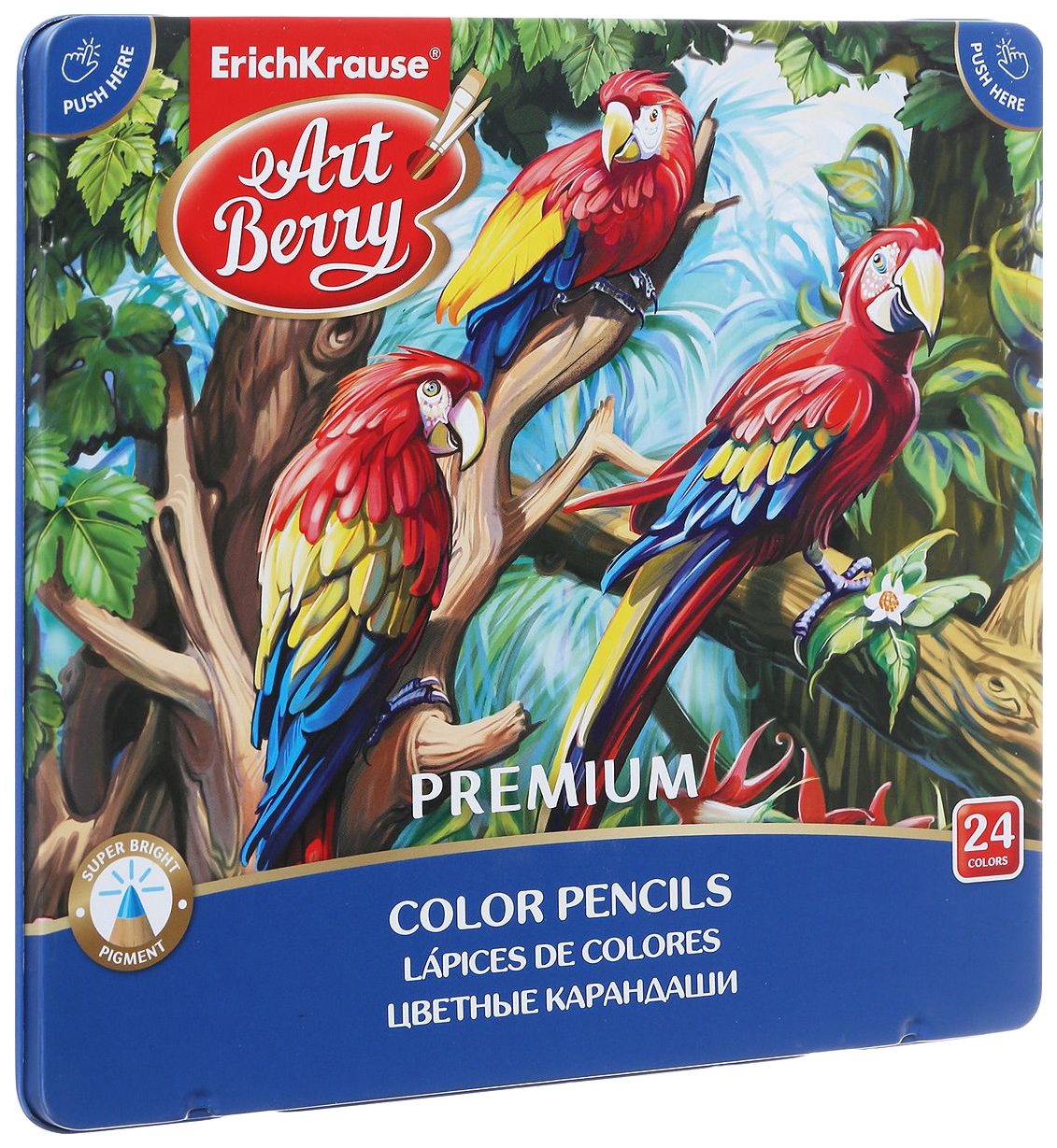 фото Карандаши цветные шестигранные artberry premium 24 цвета