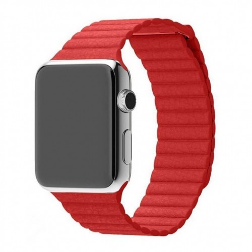 

Ремешок Leather для Apple Watch 42-44mm Red