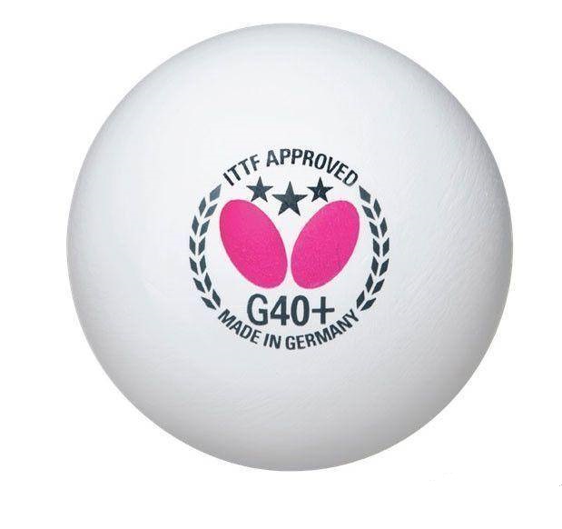 фото Мячи для настольного тенниса butterfly g40+ 3*, белый, 12 шт.