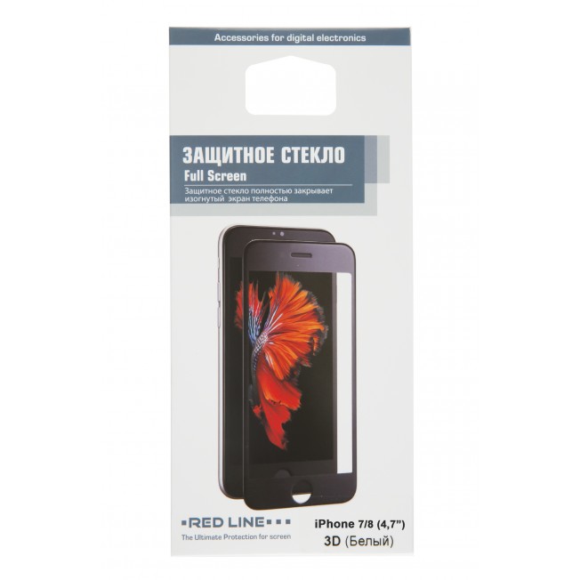 

Защитное стекло RED LINE для iPhone 7/8 White