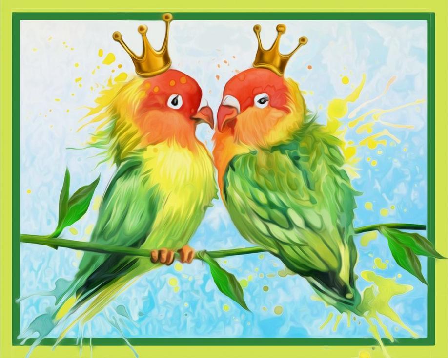 

Алмазная вышивка Алмазная Живопись Неразлучная парочка, 24x30 см, Неразлучная парочка