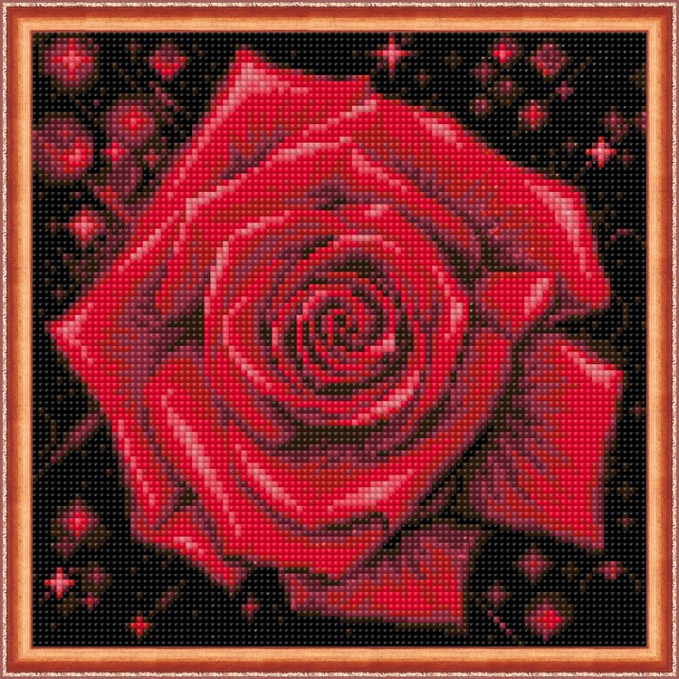 

Алмазная вышивка Алмазная Живопись Сверкающая роза, 25x25 см, Сверкающая роза
