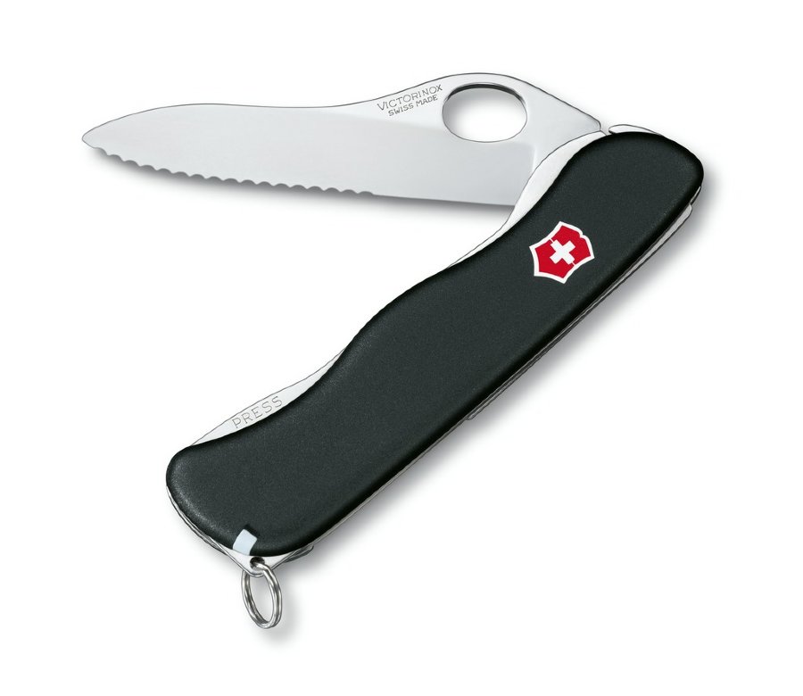 фото Мультитул victorinox sentiel one-hand 0.8413.mw3 111 мм черный, 4 функции