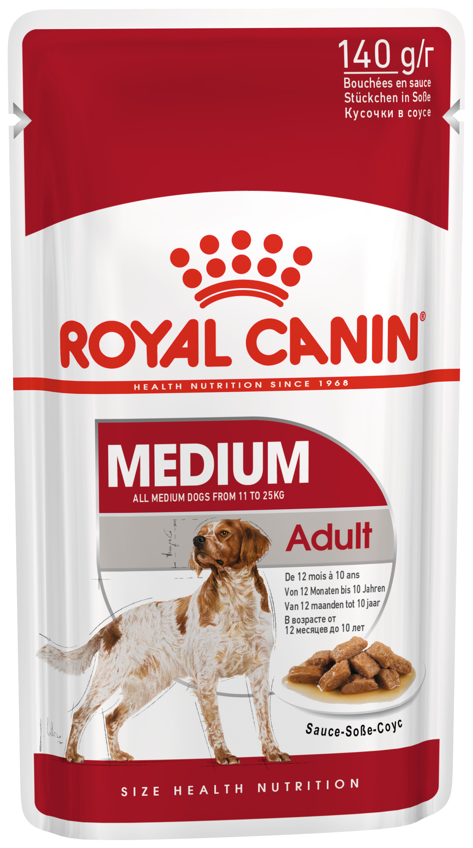 фото Влажный корм для собак royal canin medium adult, для средних пород, мясо, 140г