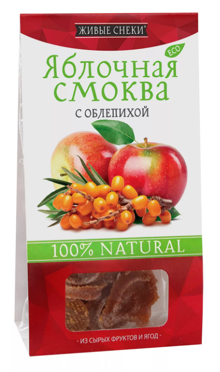 

Смоква Живые снеки яблочная с облепихой 60 г