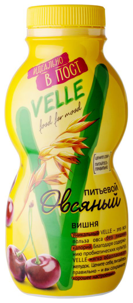 Продукт овсяный Velle питьевой ферментированный вишня 250 г