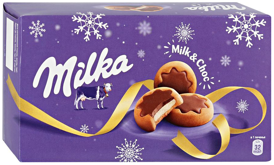 фото Печенье milka с молочной начинкой 150 г