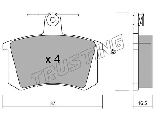 фото Комплект тормозных дисковых колодок trusting 050.0