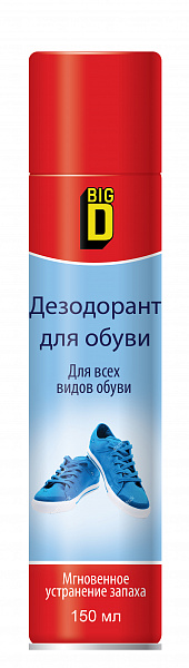 

Дезодорант Big D для обуви 150 мл, Бесцветный