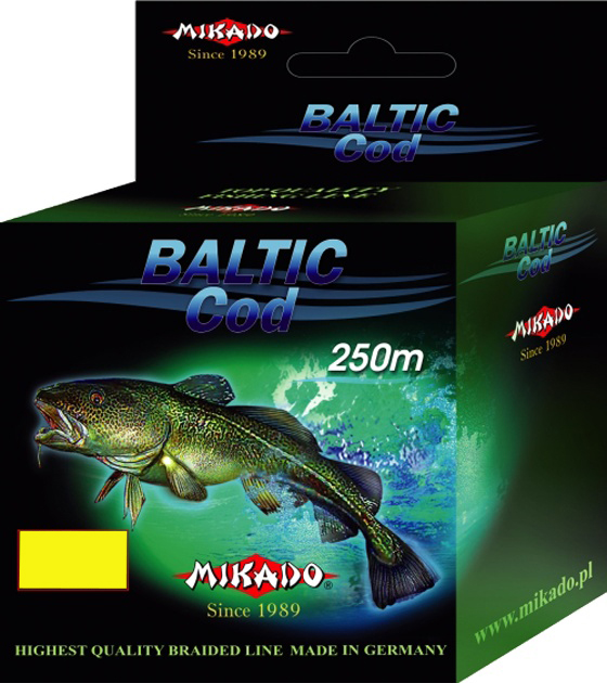 Леска плетеная Mikado Baltic Cod 0,2 мм, 250 м, 16 кг, fluo