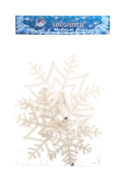 фото Набор елочных игрушек snowmen снежинки е94723 14 см 4 шт.