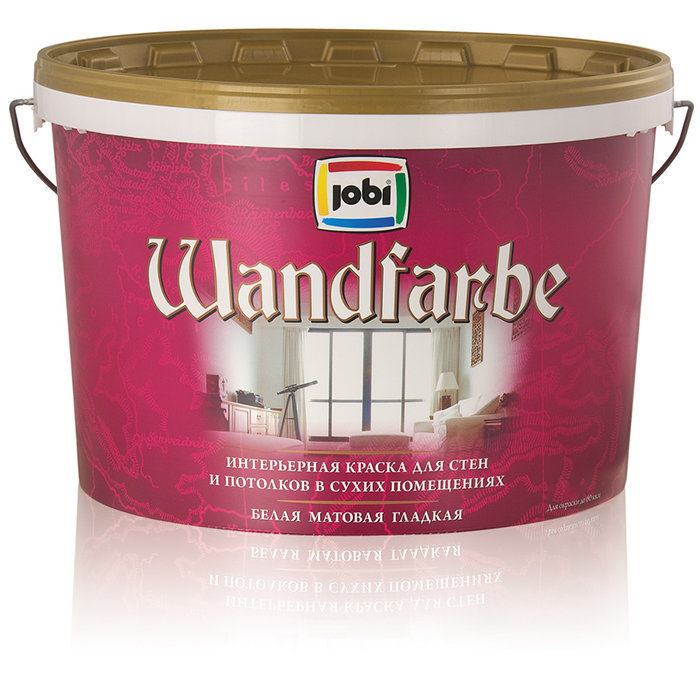 Краска Jobi Wandfarbe, белый, 2,5 л