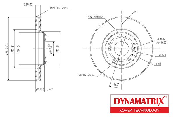 Тормозной диск DYNAMATRIX DBD1539