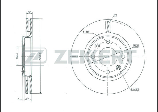 фото Тормозной диск zekkert bs-5028