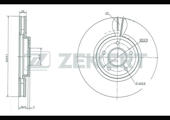 фото Тормозной диск zekkert bs-5428