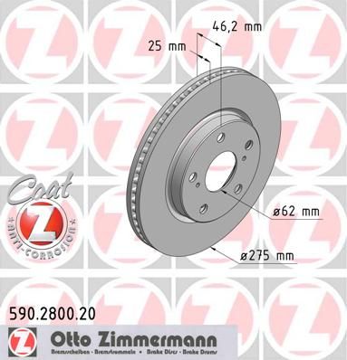 фото Тормозной диск zimmermann 590.2800.20