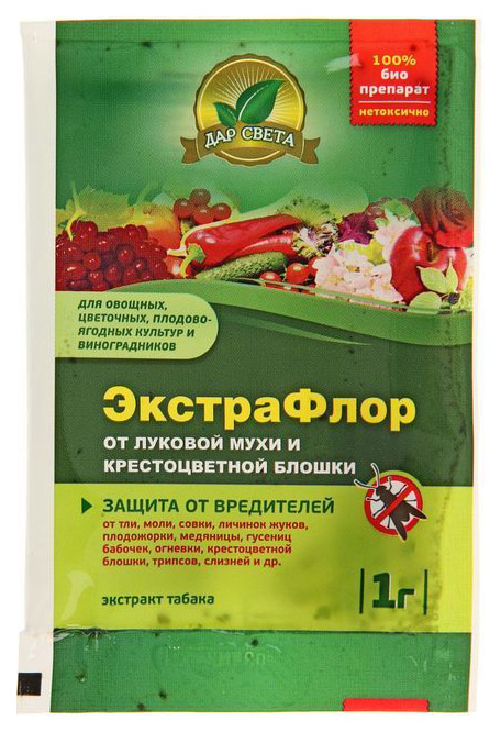 

Средство для защиты от луковых мух ЭкстраФлор Дар Света 210315 1 г, ЭкстраФлор