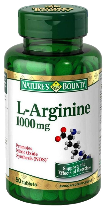 Купить L-Аргинина 1000 мг, Нэйчес Баунти L-Аргинина капсулы 1000 мг 50 шт., Nature's Bounty