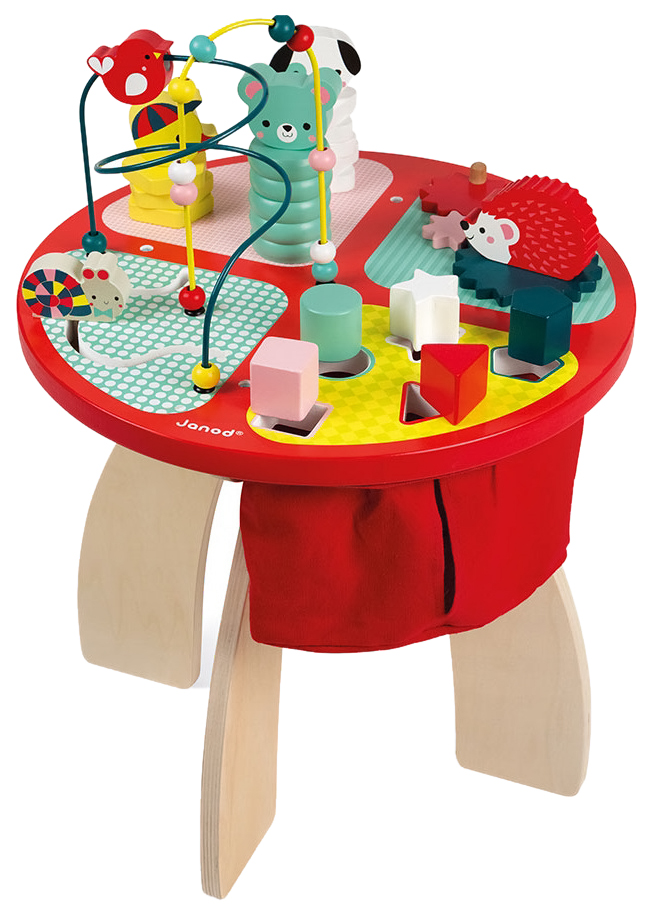фото Деревянная игрушка janod стол развивающий животные с комплектом игр