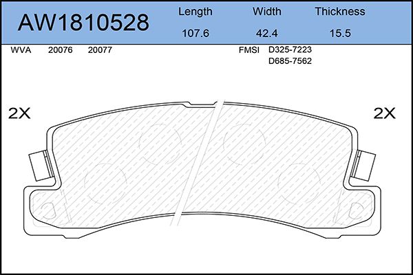 

Тормозные колодки AywiParts дисковые AW1810528