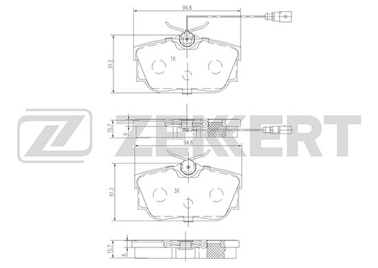 фото Комплект тормозных колодок, дисковый тормоз zekkert bs-2845