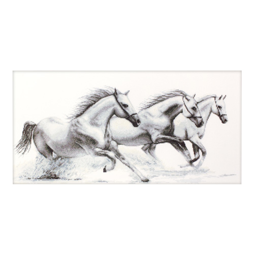 фото Набор для вышивания luca-s белые лошади, 47х21,5см, b495