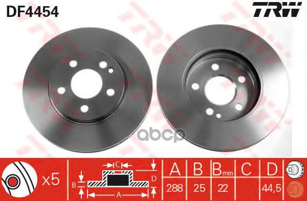 фото Тормозной диск trw/lucas для df4454