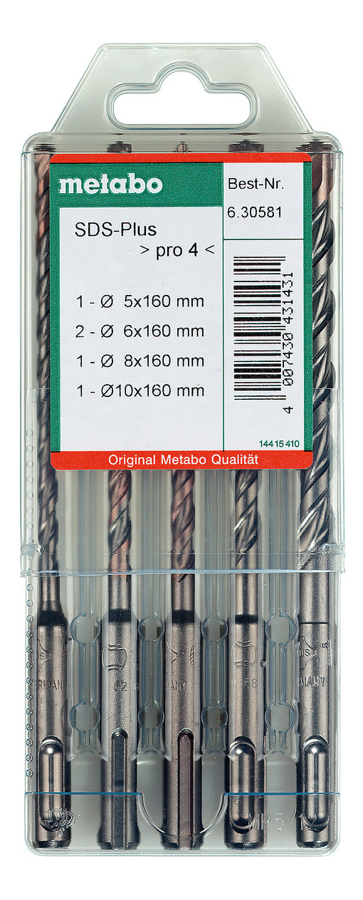 

Бур SDS+ для перфоратора metabo 630581000, набор буров SDS-PLUS, 5-6-6-8-10 мм (5 шт.)