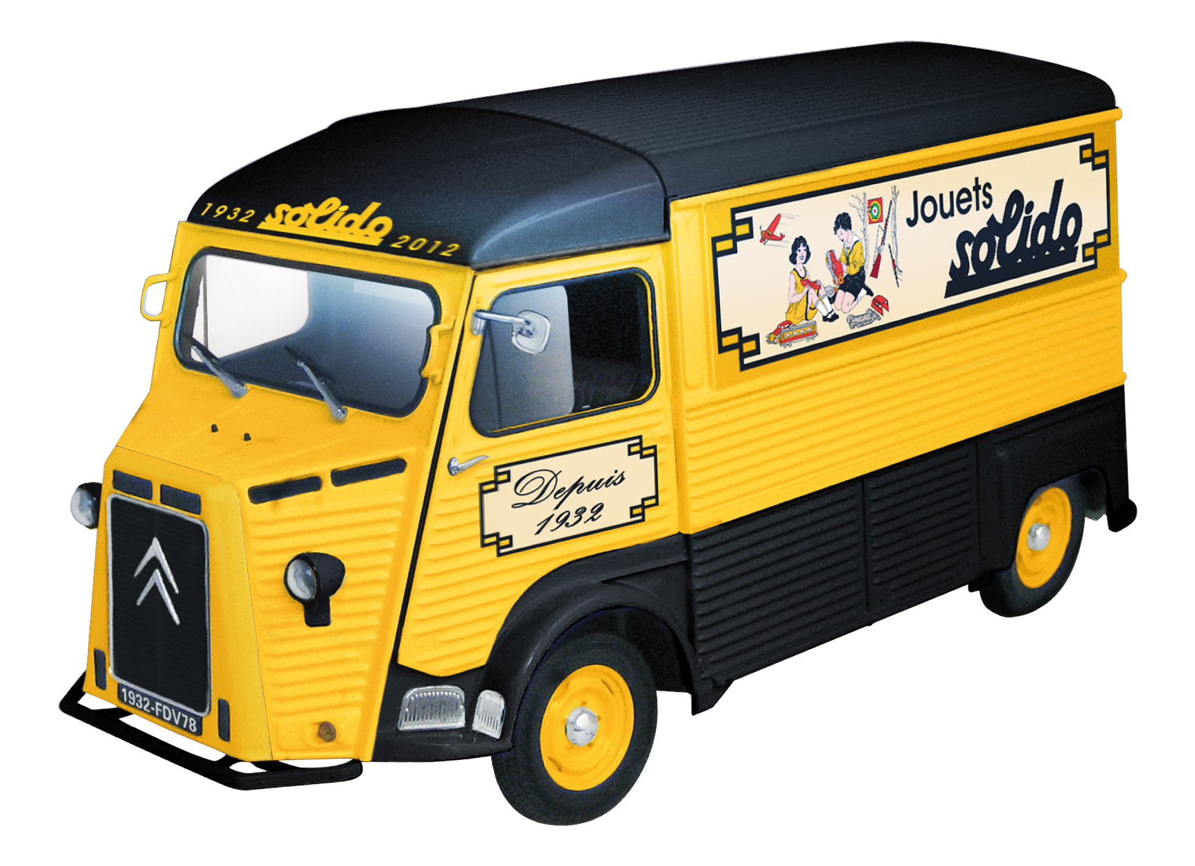 

Автомобиль Solido Citroen HY 80th 1:18, Черный;желтый