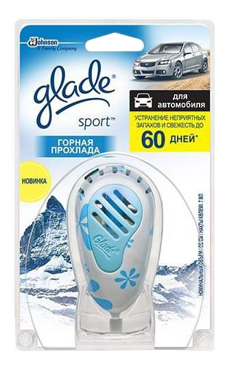 освежитель воздуха для автомобиля Glade Sport, Горная прохлада, 7 мл