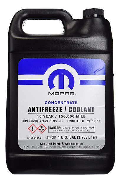 

Антифриз MOPAR Фиолетовый Концентрат -45 3.785л, концентрат фиолетовый Concentrate antifreeze/Coolant 10-year 3.785л